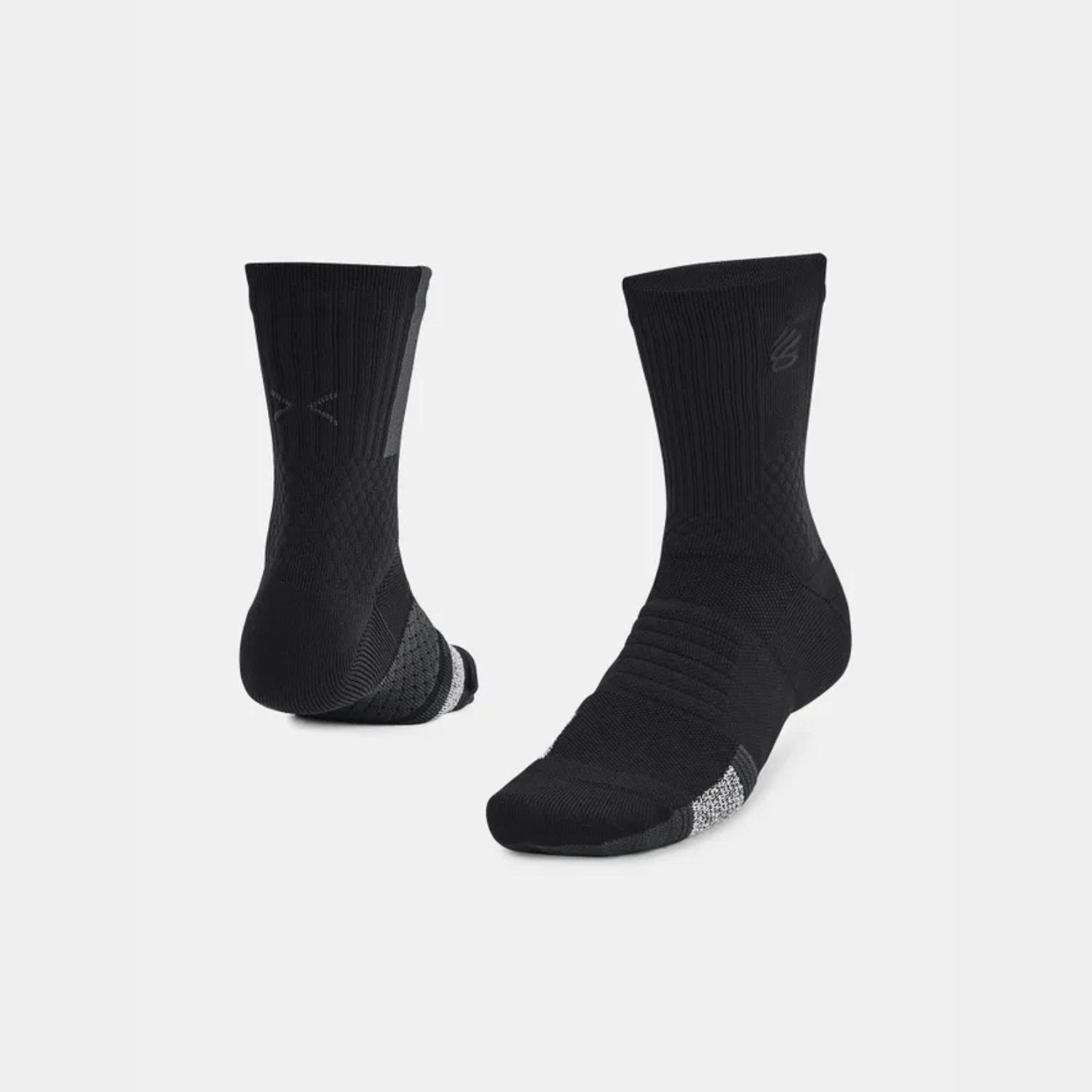 Under Armour Curry UA AD Playmaker 1p Mid Socks Black - Unisex - Chaussettes Under Armour - Noir - 1376231-002 - Taille: XL