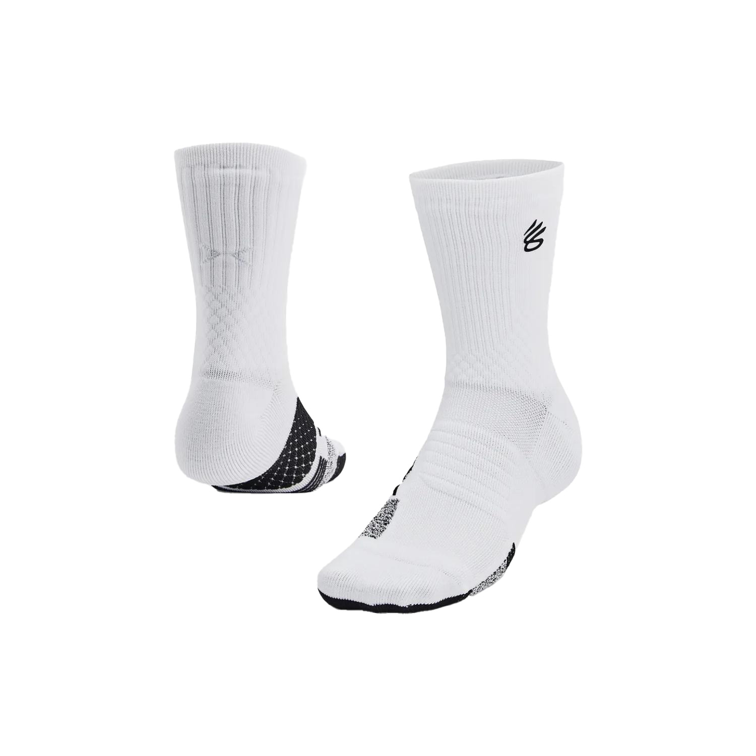 Under Armour Curry UA AD Playmaker 1p Mid Socks White - Unisex - Chaussettes Under Armour - Blanc - 1376231-102 - Taille: M