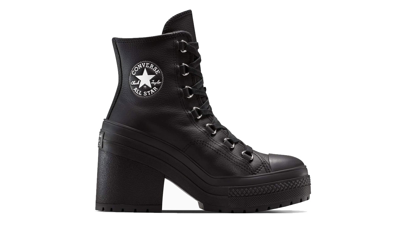 Converse Chuck 70 De Luxe Heel Platform Leather Black A15514C Femmes - Baskets Converse - Noir - A15514C-5.5 - Size: 5.5