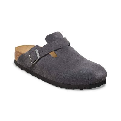 Birkenstock Boston Suede Leather Regular Fit Charcoal - Gris - Sandales Birkenstock Boston Suede Leather Regular Fit Charcoal - Gris - Sandales
