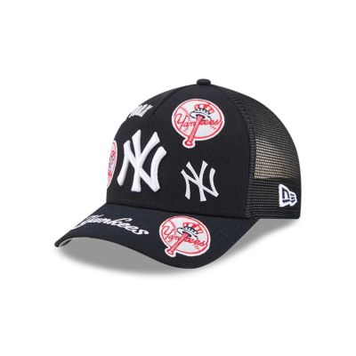 NEW ERA 940MC Af trucker MLB All OVER NEYY - Noir - Casquette NEW ERA 940MC Af trucker MLB All OVER NEYY - Noir - Casquette