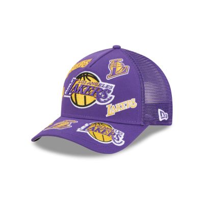 New Era NBA 9FORTY A-Frame Trucker All Over Los Angeles Lakers - Mauve - Casquette New Era NBA 9FORTY A-Frame Trucker All Over Los Angeles Lakers - Mauve - Casquette