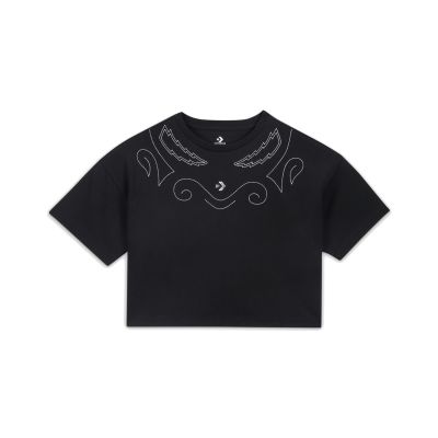 Converse Proud To Be Oversized Cropped T-Shirt - Noir - T-shirt à manches courtes