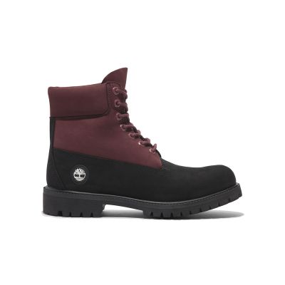 Timberland 6 In Premium WP Boot Black Nubuck - Rouge - Baskets
