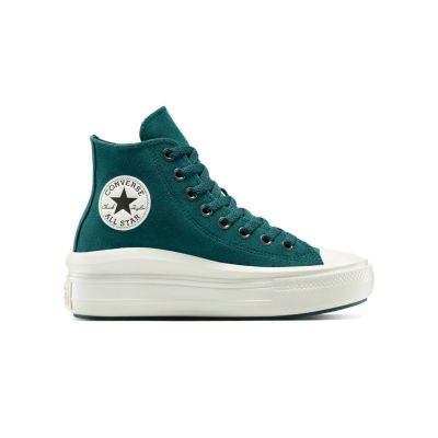 Converse Chuck Taylor All Star Move Platform Suede - Vert - Baskets Converse Chuck Taylor All Star Move Platform Suede - Vert - Baskets