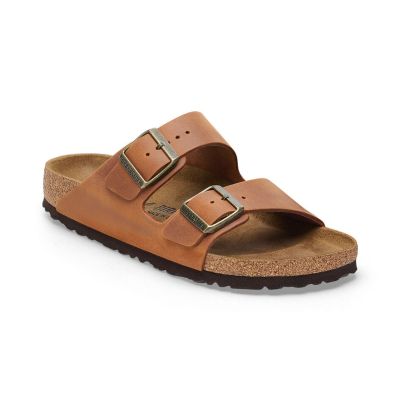 Birkenstock Arizona Natural Leather Oiled Narrow Fit Brown 1028401 - Marron - Sandales Birkenstock Arizona Natural Leather Oiled Narrow Fit Brown 1028401 - Marron - Sandales