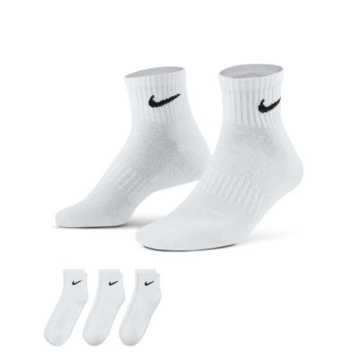 Nike Everyday Cushioned Ankle 3-Pack Socks White - Blanc - Chaussettes Nike Everyday Cushioned Ankle 3-Pack Socks White - Blanc - Chaussettes