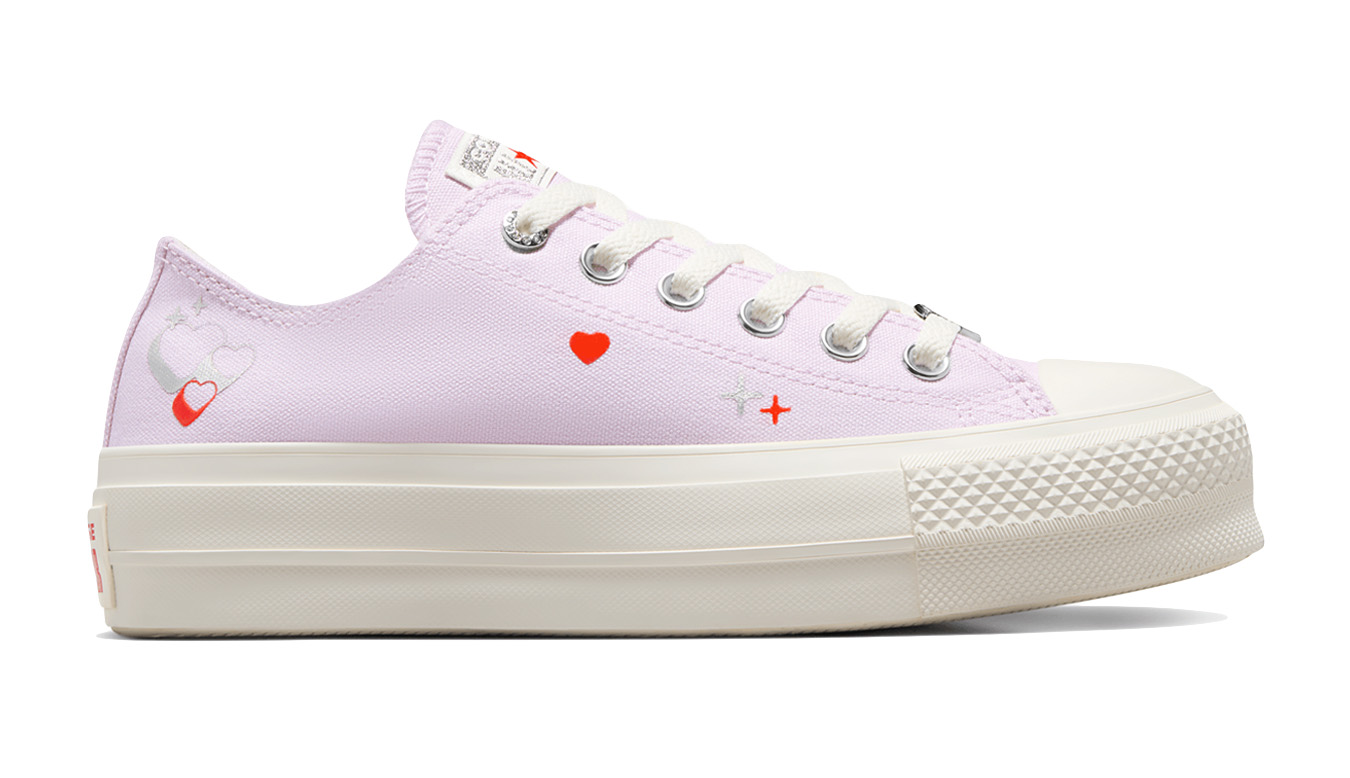 Converse Chuck Taylor All Star Lift Platform Y2K Heart - Femmes - Baskets Converse - Mauve - A09115C - Taille: 36.5